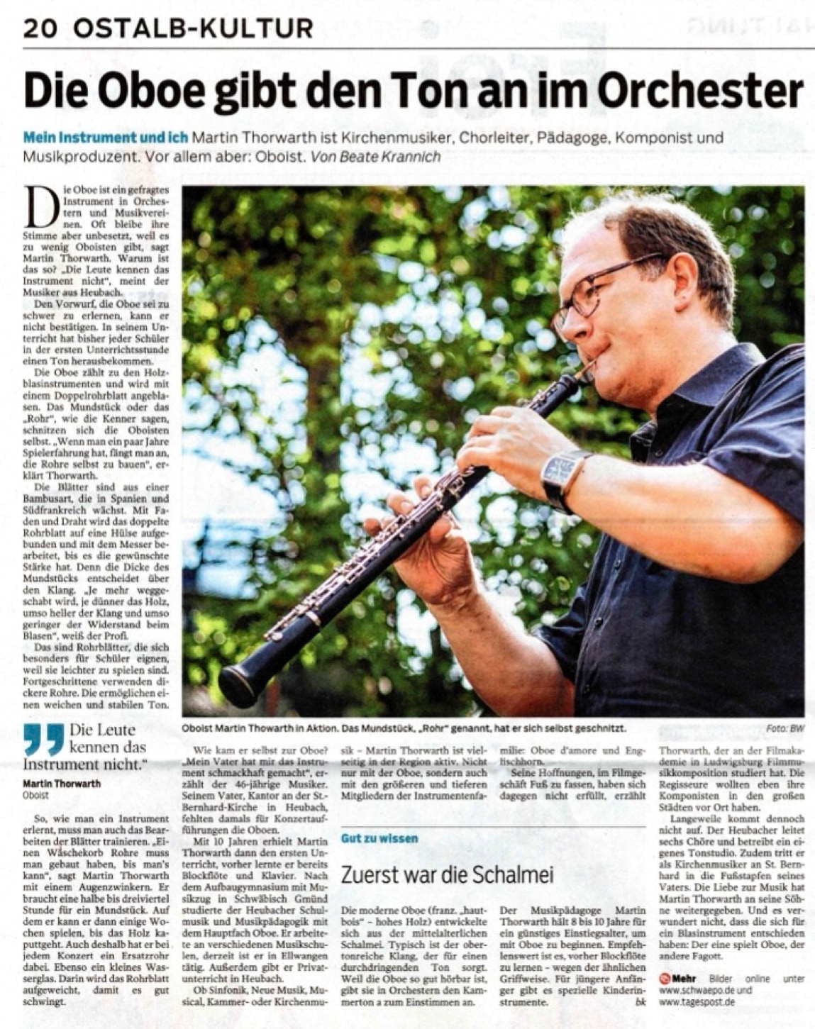 Zeitungsinterview Martin Thorwarth